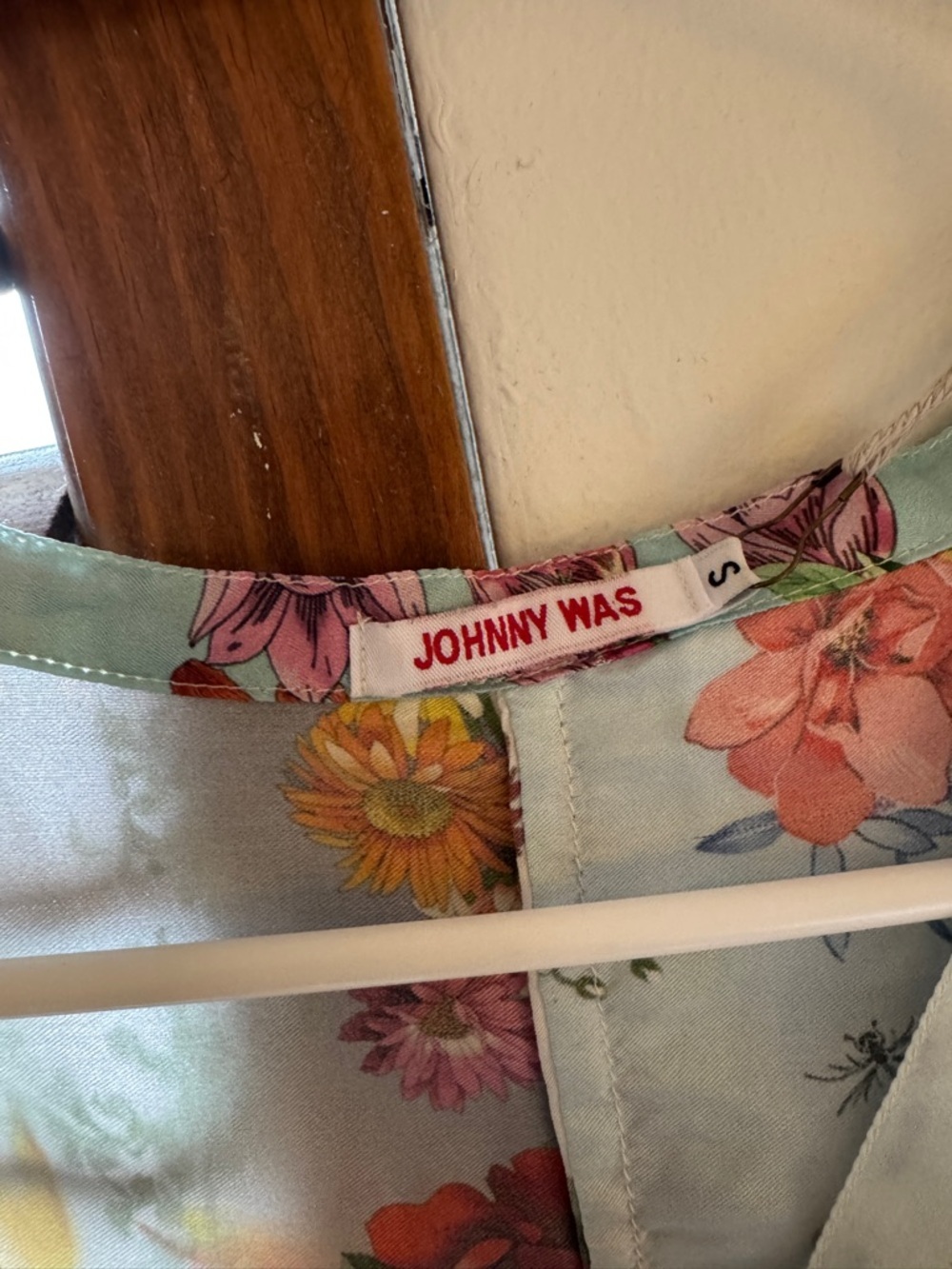 Johnny Was Blue Floral Patchwork Top - Picture 4 of 7